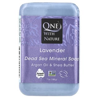 One with Nature, Barre de savon minéral de la mer Morte, Lavande, 200 g