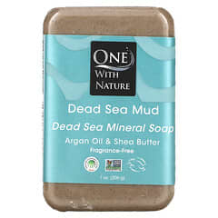 One with Nature, Dead Sea Mineral Soap Bar, Totes-Meer-Schlamm, ohne Duftstoffe, 200 g (7 oz.)