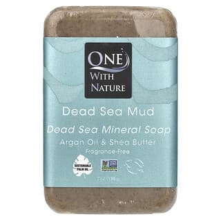 One with Nature, Barra de jabón mineral del mar Muerto, Barro del mar Muerto, Sin fragancia, 200 g (7 oz)