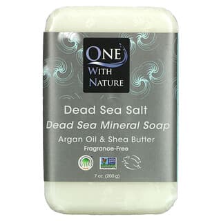 One with Nature, Dead Sea Mineral Bar Soap, Fragrance Free, 7 oz (200 g)