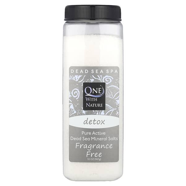One with Nature, デッドシースパ、ミネラルソルト、Detox、無香料、907g（32オンス）