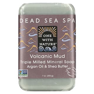 One with Nature, Triple Milled Mineral Soap Bar, Volcanic Mud, 7 oz (200 g)