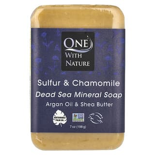 One with Nature, Triple Milled Mineral Soap Bar, Sulfur & Chamomile, 7 oz (200 g)