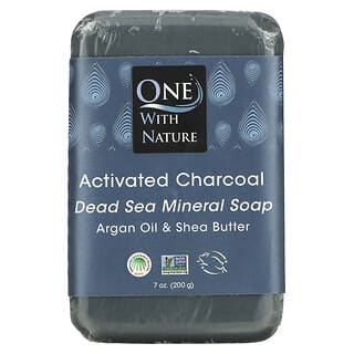 One with Nature, Dead Sea Mineral Soap Bar, Activated Charcoal, 7 oz (200 g)