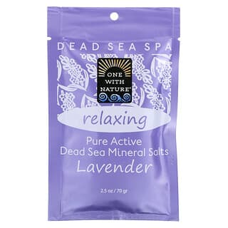 One with Nature‏, Dead Sea Spa, Mineral Salts, Relaxing, Lavender, 2.5 oz (70 g)