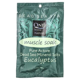 One with Nature, Dead Sea Spa, Mineral Salts, Muscle Soak, Eucalyptus, 2.5 oz (70 g)