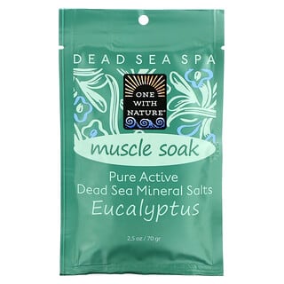 One with Nature, Dead Sea Spa, Mineral Salts, Muscle Soak, Eucalyptus, 2.5 oz (70 g)