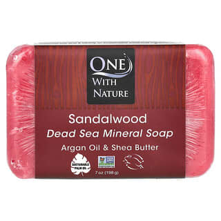 One with Nature, Dead Sea Mineral Bar Soap, Seife mit Mineralien aus dem Toten Meer, Sandelholz, 198 g (7 oz.)