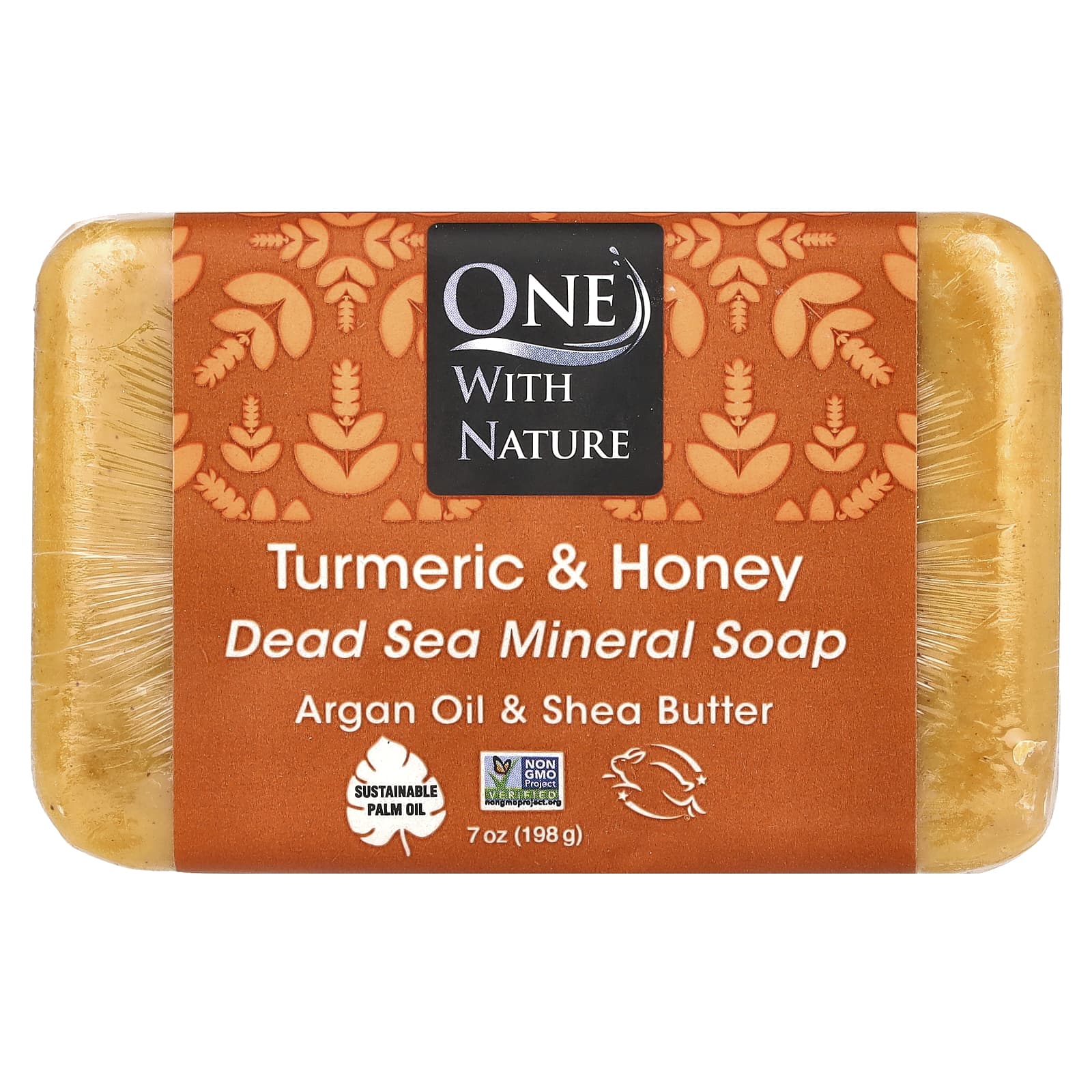One with Nature, Dead Sea Mineral Bar Soap, Turmeric & Honey, 7 oz (198 g)