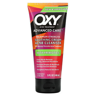 Oxy Skin Care, Soothing Cream Acne Cleanser with Prebiotics, Maximum Strength, 5 fl oz (148 ml)