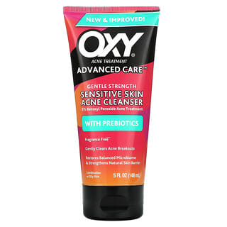 Oxy Skin Care, Sensitive Skin Acne Cleanser with Prebiotics, Fragrance Free, 5 fl oz (148 ml)