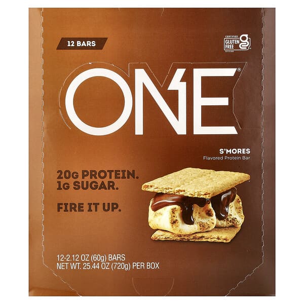 Protein Bars, S'mores, 12 Bars, 2.12 oz (60 g) Each