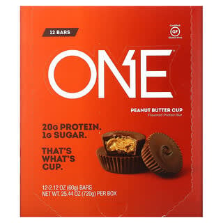 One Brands, ONE Bar, Peanut Butter Cup, 12 Bars, 2.12 oz (60 g) Each