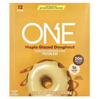 One Brands, Barra de Proteína, Rosquinha com Cobertura de Xarope de Bordo, 12 Barras, 60 g (2,12 oz) Cada