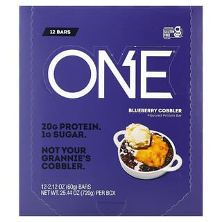One Brands, UNA barrita, Cobbler de arándanos azules, 12 barritas, 60 g (2,12 oz) cada una