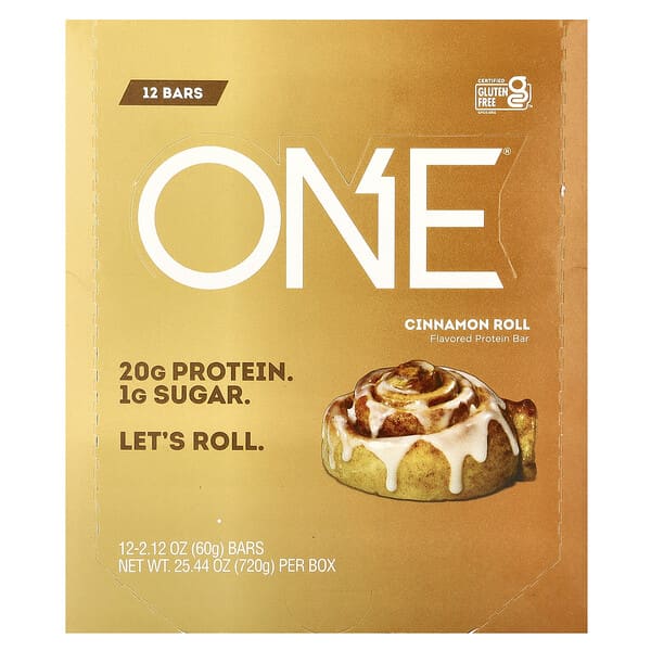 Protein Bar, Cinnamon Roll, 12 Bars, 2.12 oz (60 g) Each