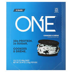 One Brands, ONE Bar, Cookies & Cream, 12 Bars, 2.12 oz (60 g) Each