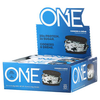 One Brands, UNE barre, Biscuits et crème, 12 barres, 60 g chacune