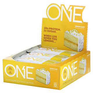 One Brands, UNA barra, Pastel de limón, 12 barras, 60 g (2,12 oz) cada una