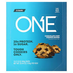 One Brands, ONE Bar, Chocolate Chip Cookie Dough, 12 Bars, 2.12 oz (60 g) Each