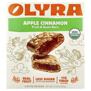 Olyra, Soft Baked Bites, Manzana y canela, 4 paquetes para llevar, 150 g (5,3 oz)