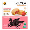 Olyra, Biscoitos Orgânicos para o Café da Manhã, Recheados com Morango, 4 Pacotes, 37,5 g (1,32 oz) Cada