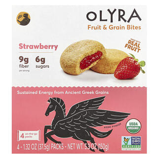 Olyra, Fruit & Grain Bites, Strawberry , 4 Packs, 1.32 oz (37.5 g) Each