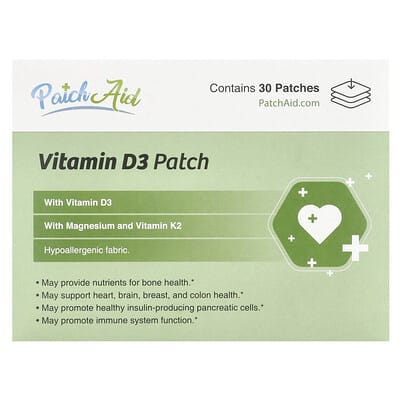 PatchAid, Vitamin D3 Patches, 30 Tablets