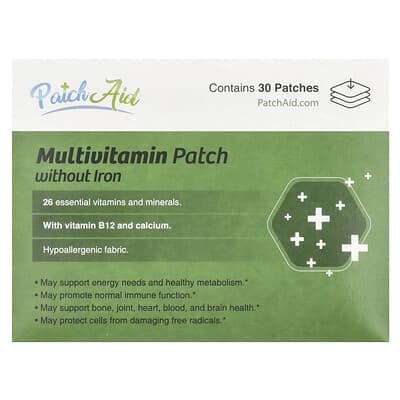 PatchAid, Iron-Free Multivitamin Patch, 30 Patches