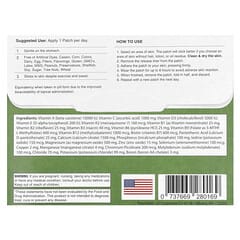 No Iron Multivitamin Skin Patch PatchMD Es - 30 Day Supply, Gluten &  Lactose Free Topical Supplement Multivitamin Patches