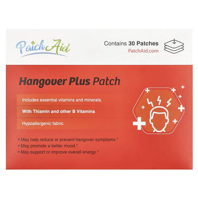 PatchAid, Hangover Plus Patch, 30 Patches