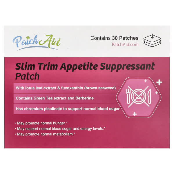 Slim Trim Appetite Suppressant Patch, 30 Patches