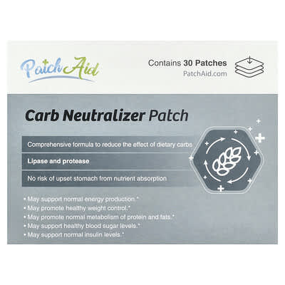 PatchAid, Carbohydrate Neutralizing Patches, 30 Tablets