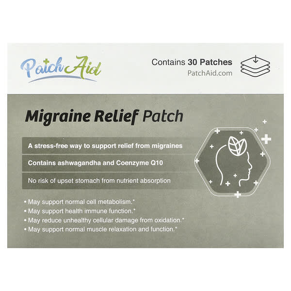 PatchAid, Migraine Relief Patch, 30 Patches