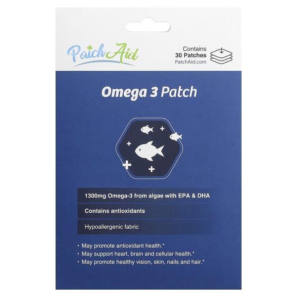 PatchAid, Adesivo de Ômega-3, 30 Adesivos