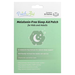 PatchAid, Melatonin-Free Sleep Aid Patch, For Kids and Adults, 30 Patches