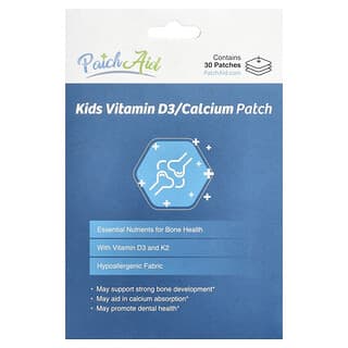 PatchAid, патчи с витамином D3 и кальцием для детей, 30 патчей