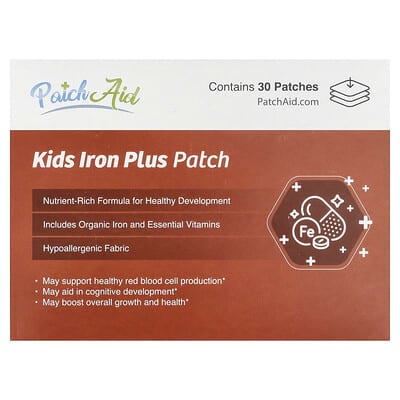 PatchAid, Children's Iron+ Patches, 30 Tablets