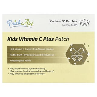 PatchAid, Kids Vitamin C Plus Patch, Vitamin-C-Pflaster für Kinder, 30 Pflaster