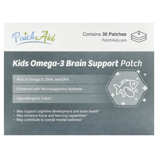 Kids Omega-3 Brain Support Patch, 30 Patches