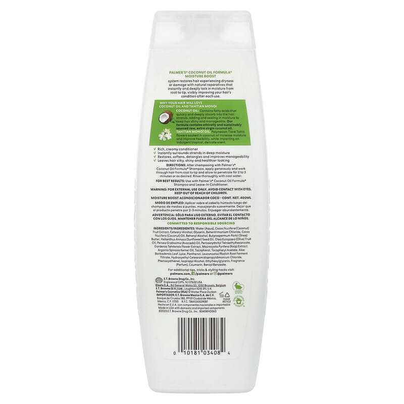Palmers Kokosöl Hair Milk Instant Conditioner | Mit Kokosmilch & Öl, 250 Ml | Für Trockenes, Strapaziertes Haar