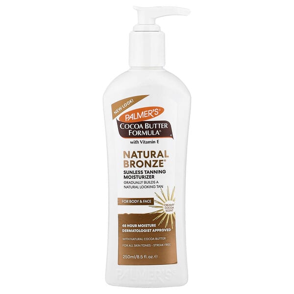 Palmer's, Cocoa Butter Formula®, 비타민E 함유, 천연 브론즈®, 선리스 태닝 모이스처라이저, 250ml(8.5fl oz)