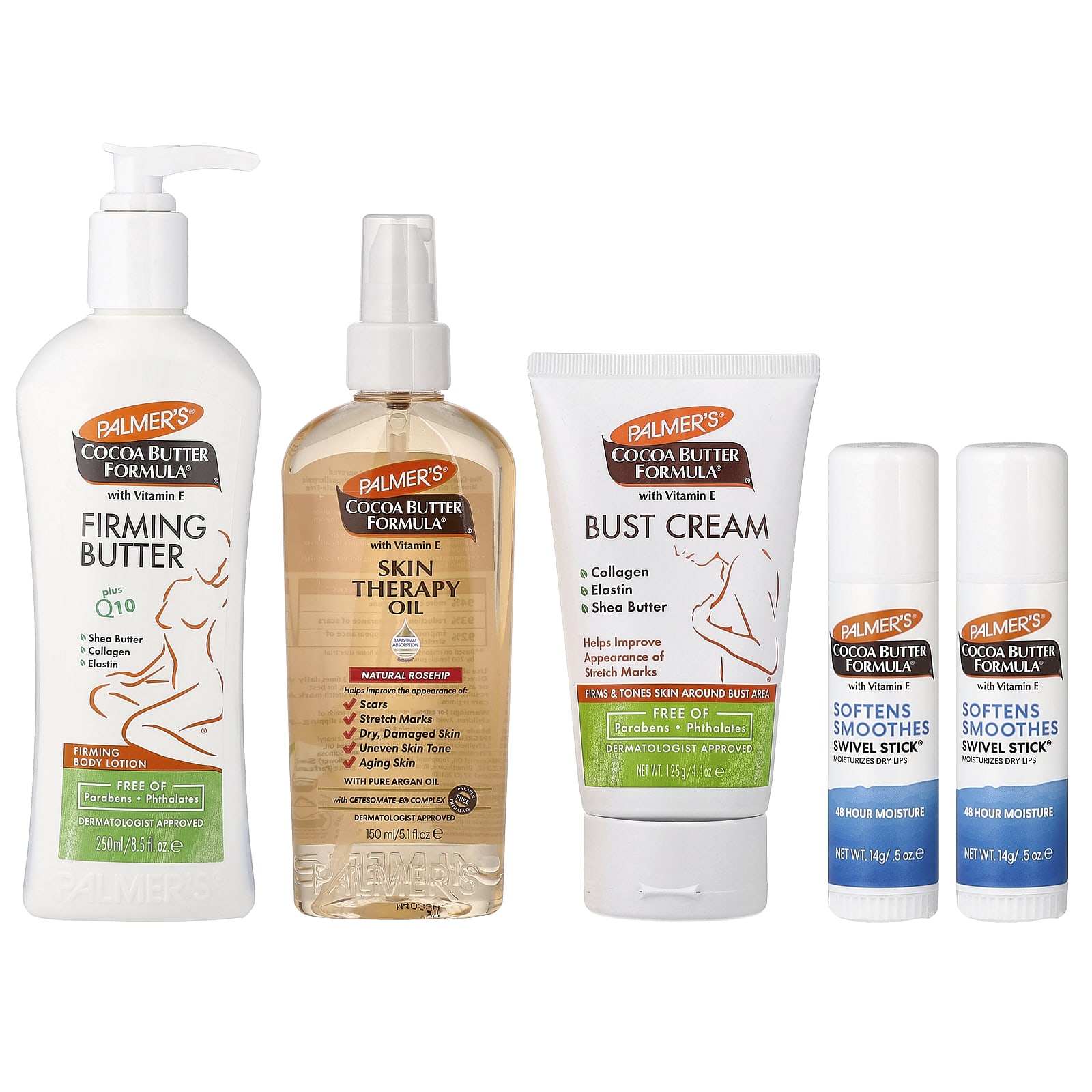 Palmer's, New Mommy Skin Firm, набор для восстановления упругости кожи, набор из 5 предметов