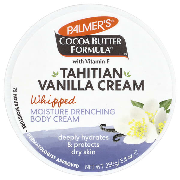Palmer's, 비타민E 함유 Cocoa 버터 포뮬라, 수분을 가득 공급하는 휩트 바디 크림, 타히티안 바닐라, 250g(8.8oz)
