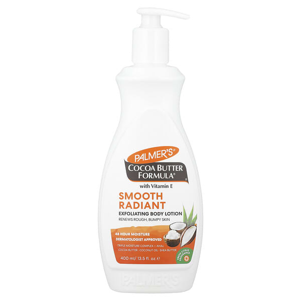 Palmer's, Cocoa 버터 포뮬라® 비타민E 함유, 각질 제거 바디 로션, 프레시 시트러스, 400ml(13.5fl oz)
