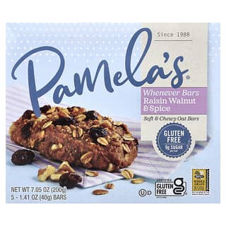 Pamela's Products, Everyday Bars, Épice de raisins et de noix, 5 barres, 40 g pièce