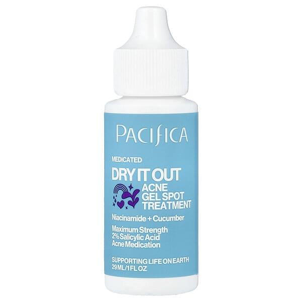 Pacifica, 드라이 잇 아웃, 여드름 젤 스팟 트리트먼트, 맥시멈 강도, 29ml(1fl oz)