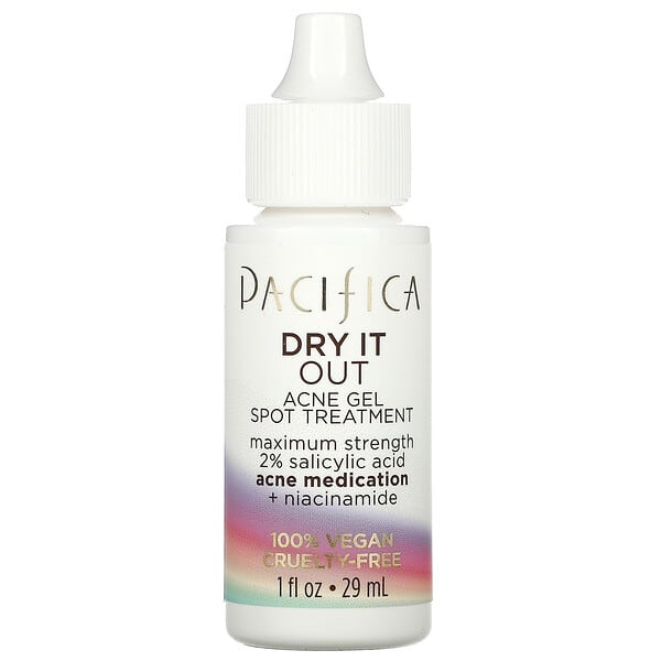 Pacifica, Dry It Out, Tratamiento localizado en gel para el acné, Concentración máxima, 29 ml (1 oz. Líq.)