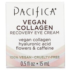 Pacifica, Colágeno vegano, Crema de recuperación para el contorno de los ojos, 15 ml (0,5 oz. Líq.)