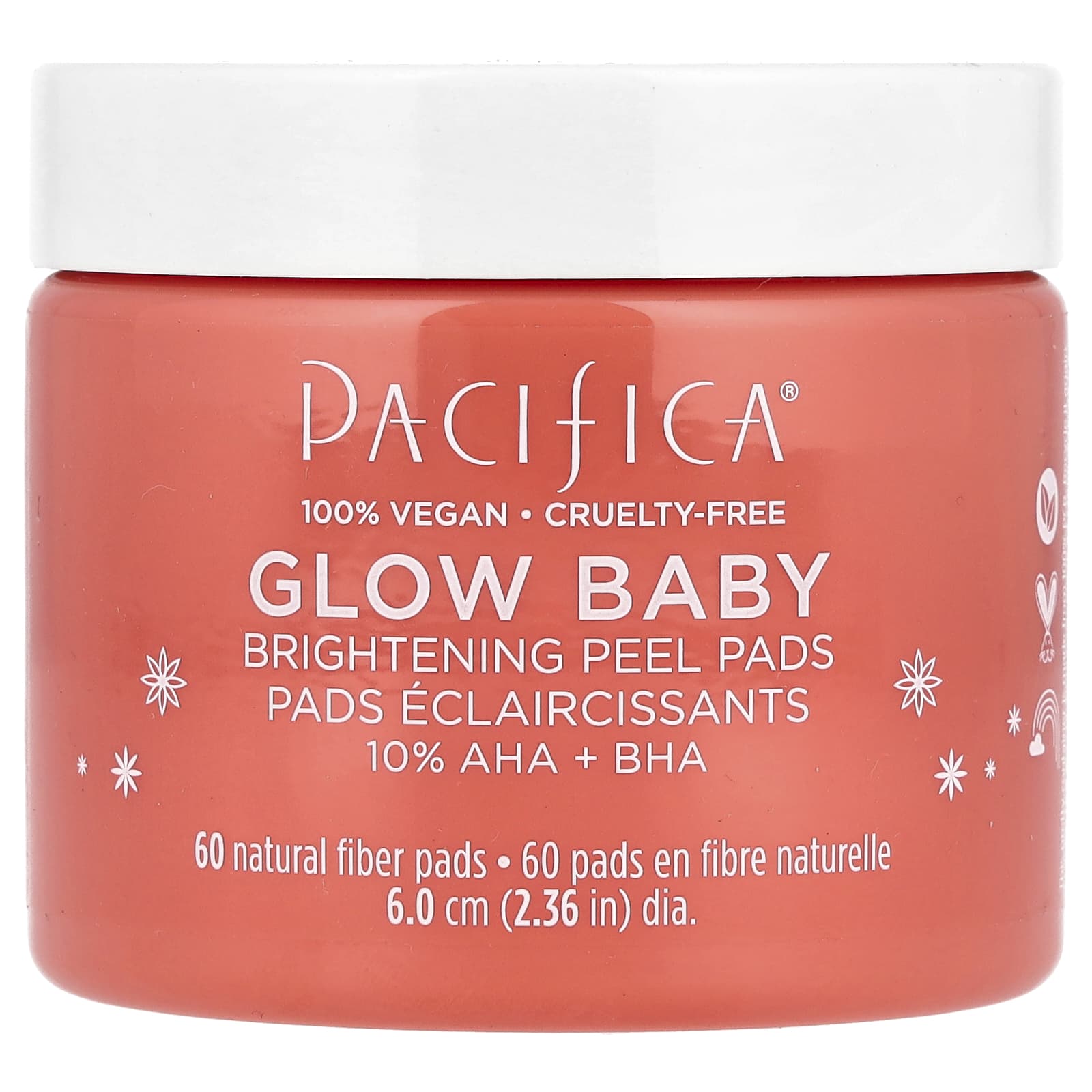 Pacifica, Glow Baby, Brightening Peel Pads, 60 Pads Image 2